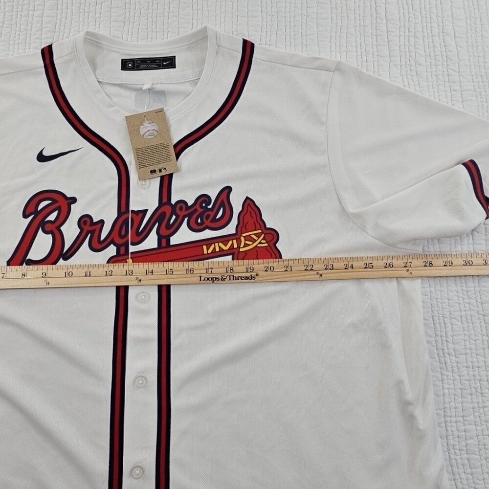 NEW Nike Atlanta Braves MLB Baseball Jersey Men’s XXL White Red Blue NWT - Picture 12 of 16
